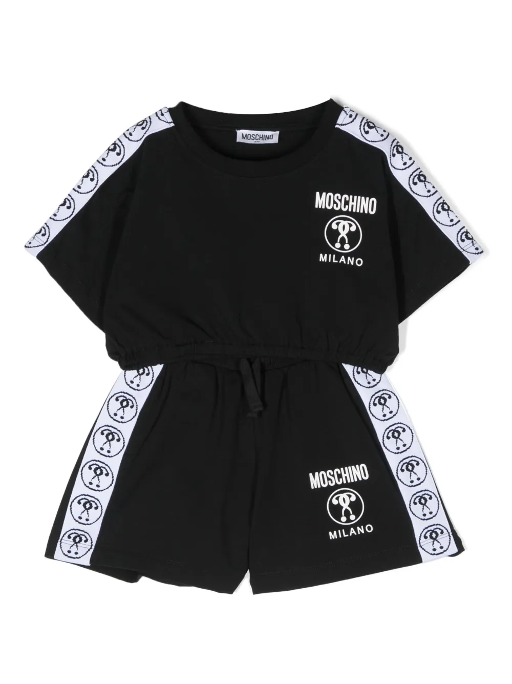 Moschino Kids' Cotton-blend Jersey T-shirt And Shorts Set In Black