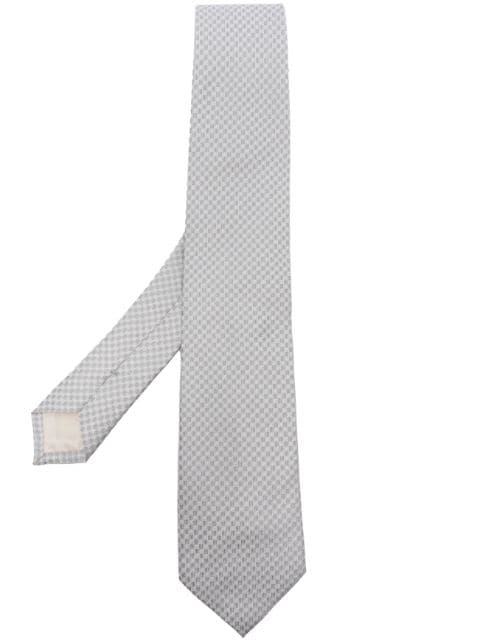 D4.0 patterned-jacquard silk tie