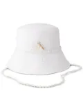 Maison Michel Axel shell-embellished knitted bucket hat - White