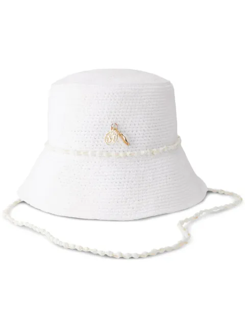 Maison Michel Axel shell-embellished knitted bucket hat