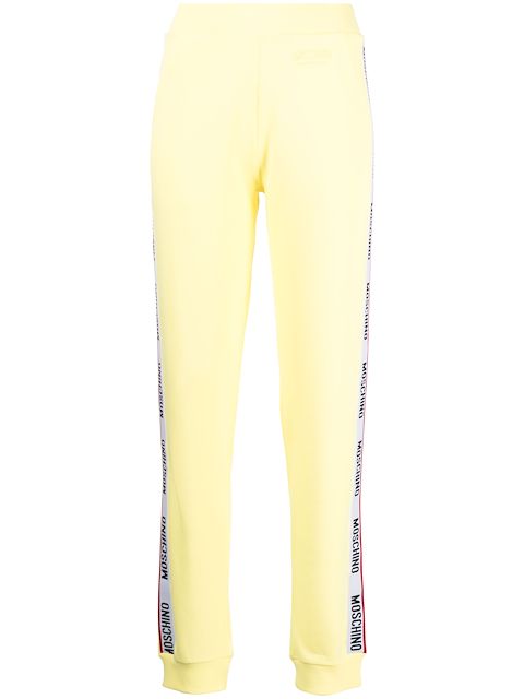 Moschino embossed-logo jersey trousers
