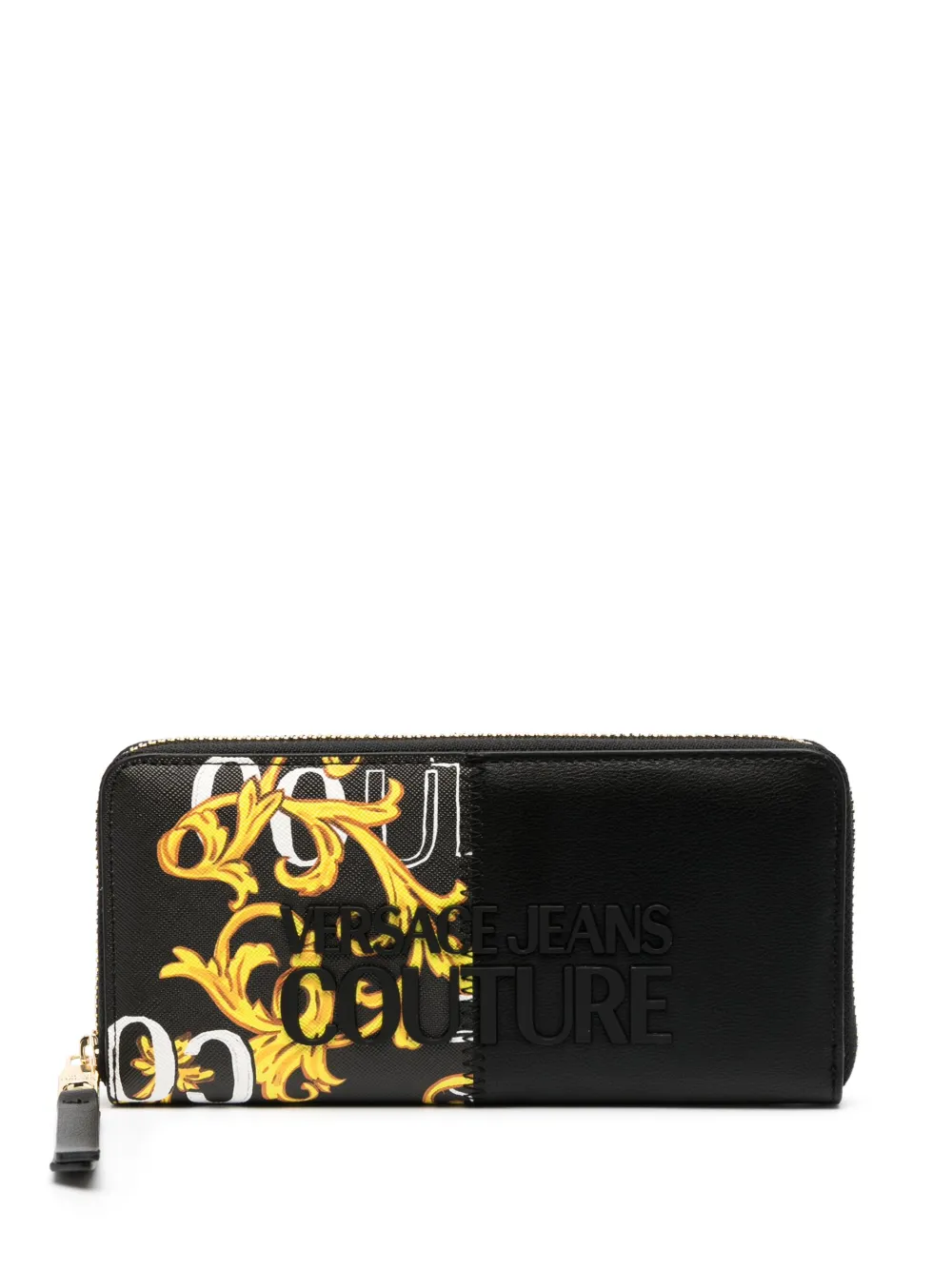 Versace Jeans Couture Barocco-print Wallet In Black