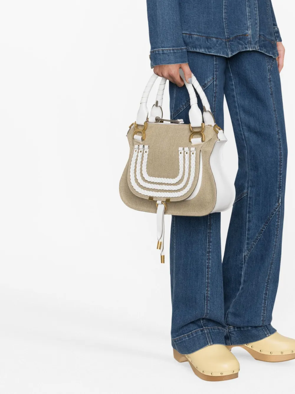 Chloé Marcie Linen Tote Bag Farfetch