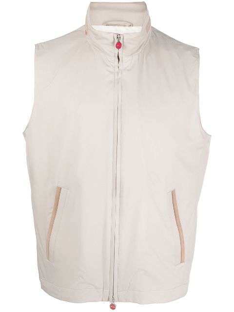 Kiton zip-up leather gilet