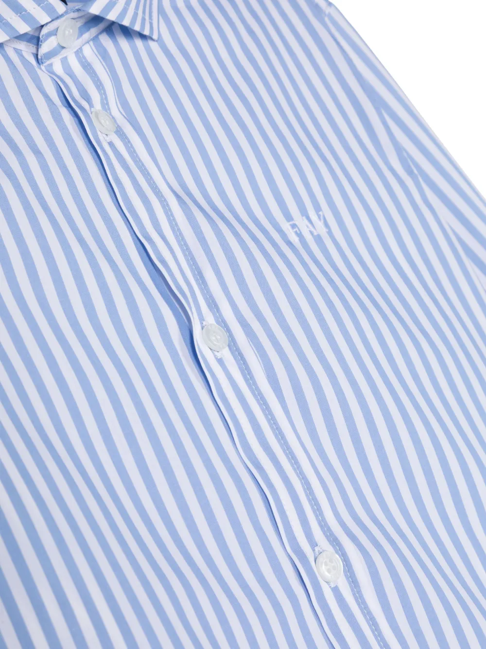 Shop Fay Stripe-pattern Long-sleeve Shirt In Blau