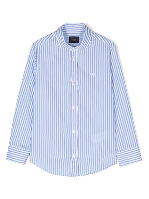 Fay Kids stripe-pattern long-sleeve shirt