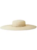 Maison Michel Bianca straw wide brim hat - Neutrals