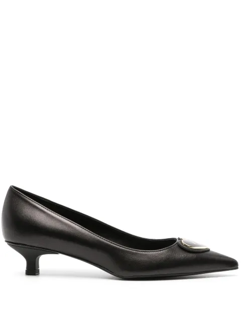 Love Moschino 40mm heart-embellished leather pumps