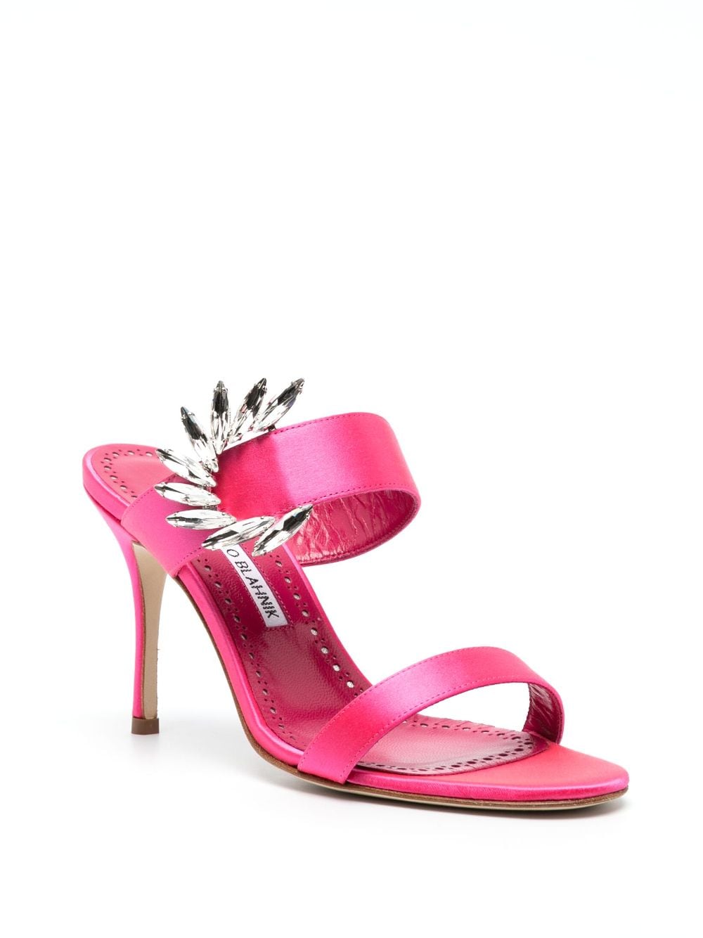 manolo blahnik 100mm crystal-embellished sandals - pink