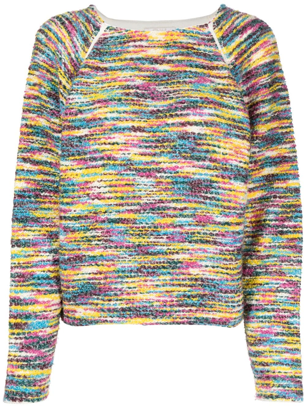 waffle-knit long-sleeved jumper