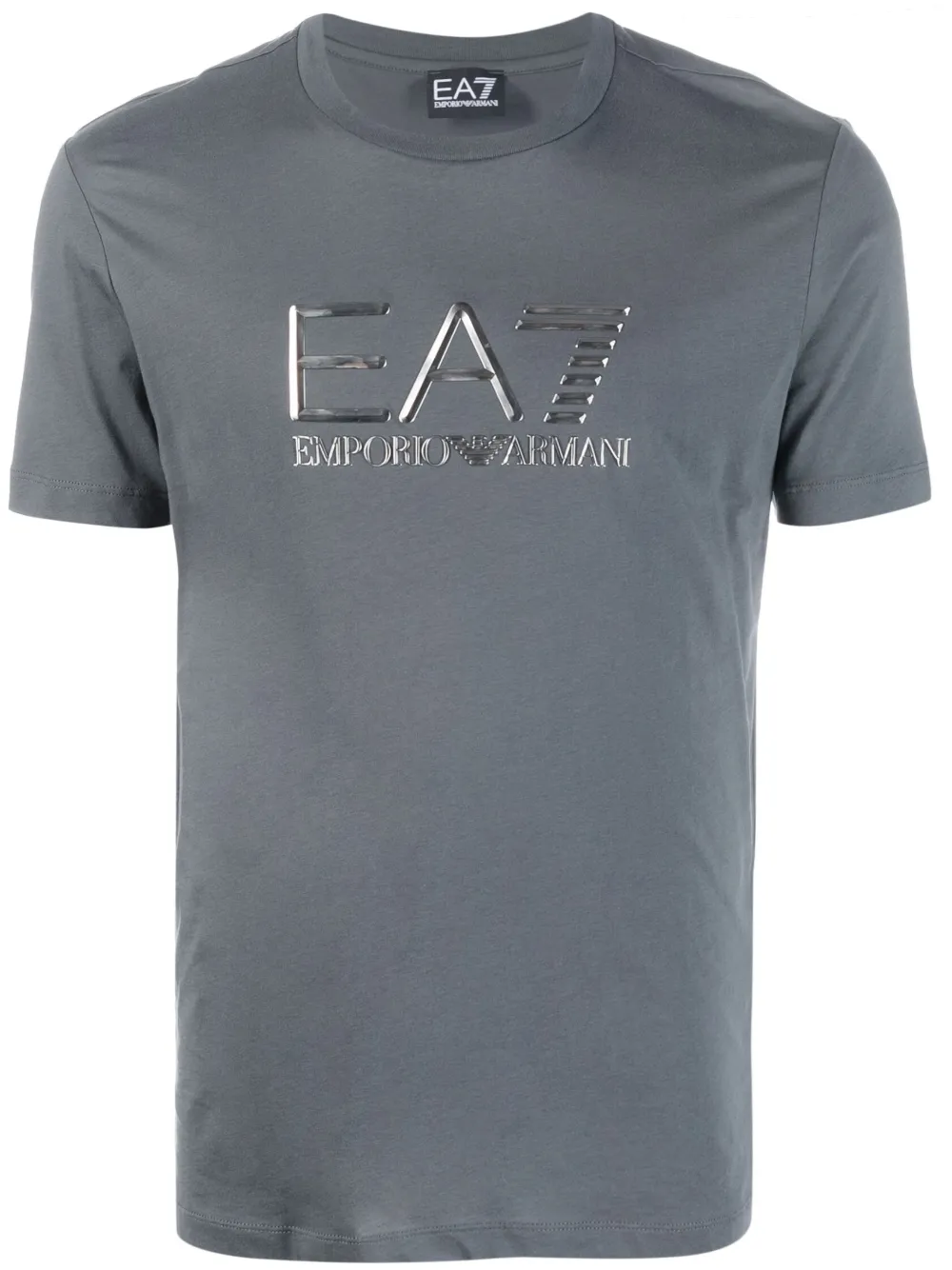 Ea7 Emporio Armani logo-lettering crew-neck T-shirt
