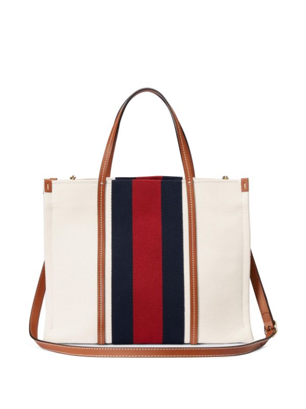 Gucci Vintage Monogram Canvas Vertical Shoulder Bag with Stripes