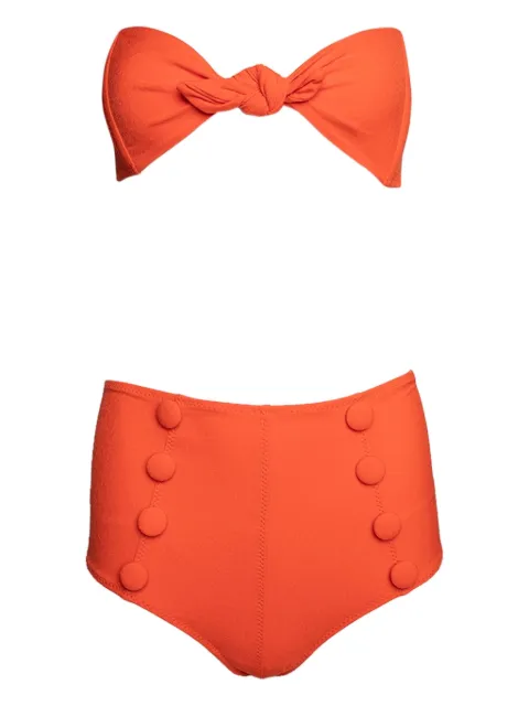 Lisa Marie Fernandez Poppy knot button high-waist bikini