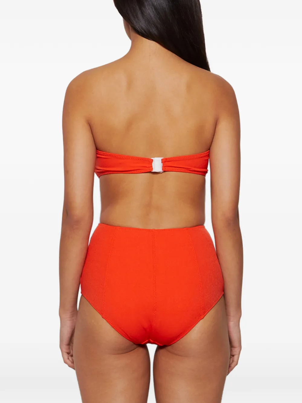 Lisa Marie Fernandez Poppy Knot Button High-waist Bikini In Orange