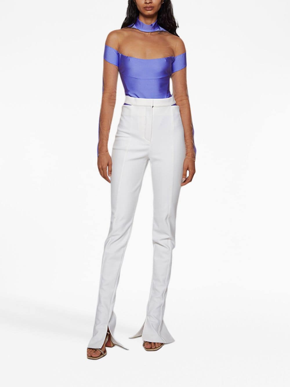 Image 2 of Mugler Bonded cut-out flared trousers