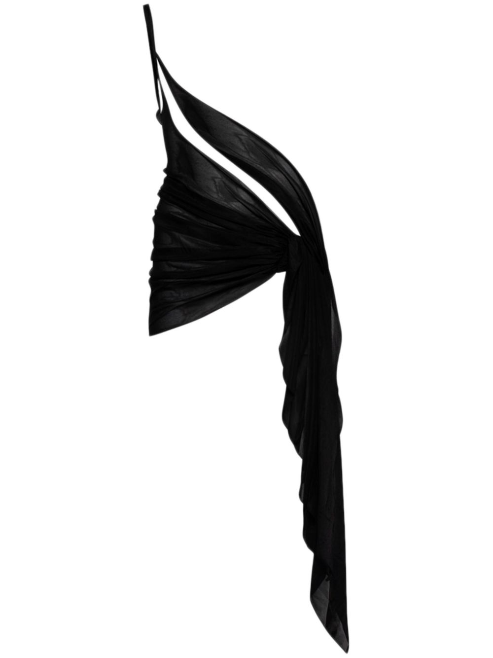 Mugler One-shoulder Beach Cover-up In Black