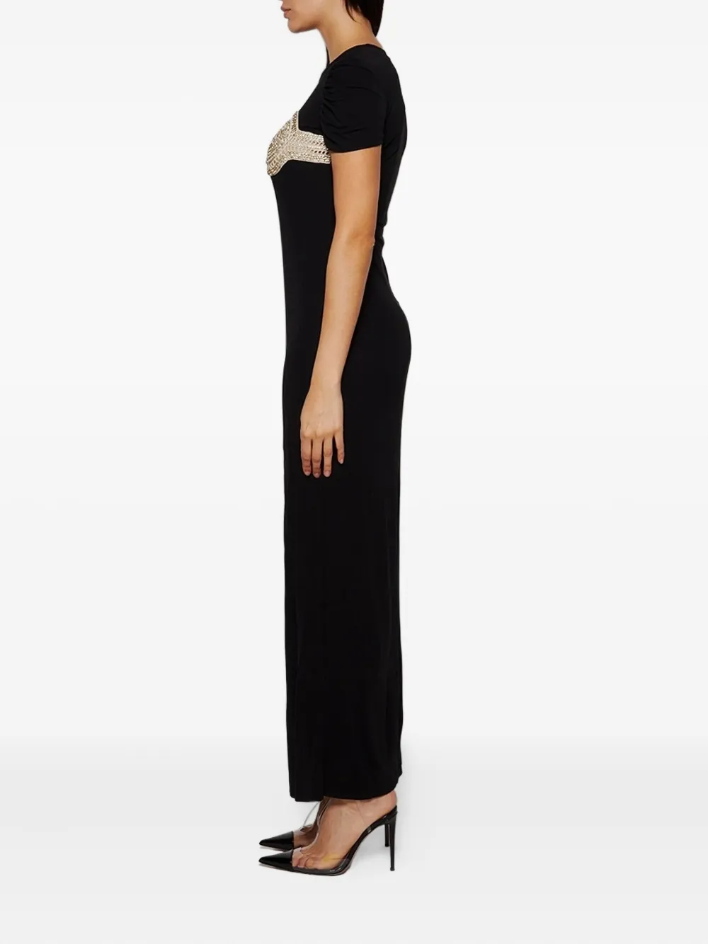 Christopher Esber Gehaakte T-shirtjurk Zwart