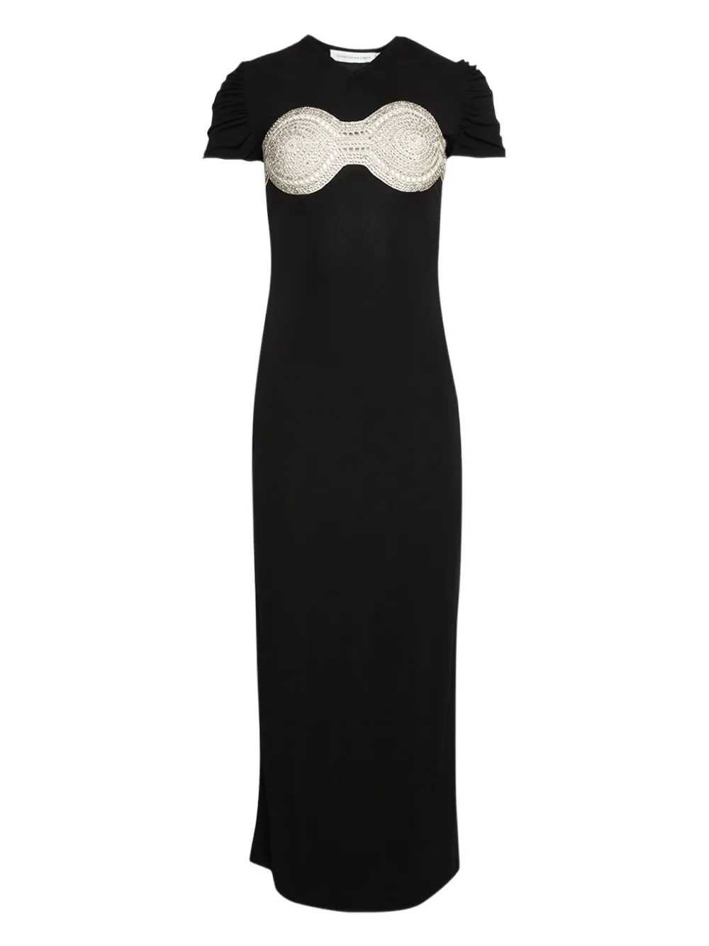 Christopher Esber vestido estilo playera de crochet | negro | Image 1