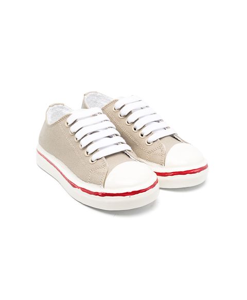Marni Kids سنيكر كانفا مزين بخطوط