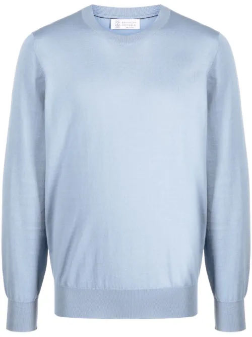 Pull en coton à manches longues - Brunello Cucinelli - Modalova