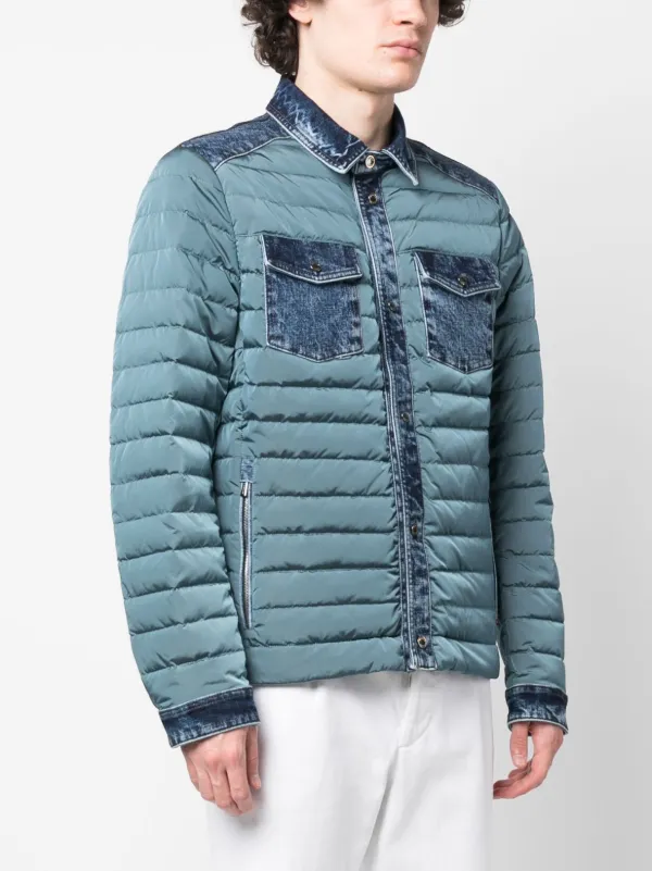 Moorer Piumino Con Bordo Denim Blu FARFETCH IT