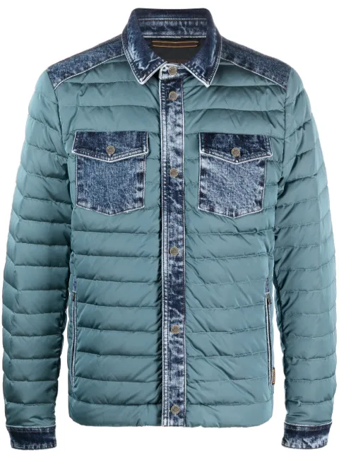 denim-trim padded jacket