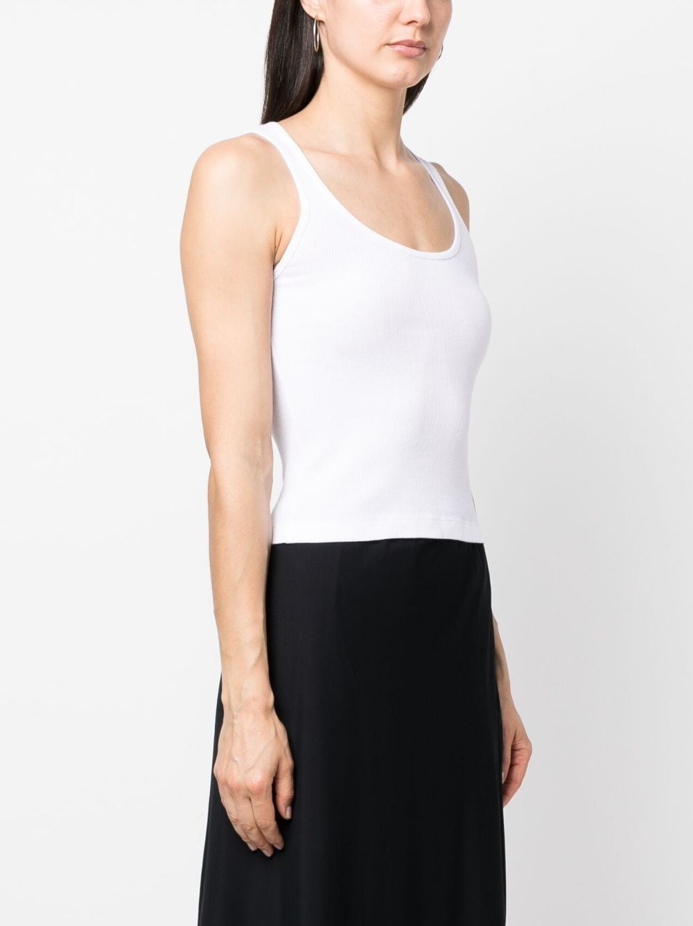 Shop Mm6 Maison Margiela Ribbed Cotton Tank Top In Weiss