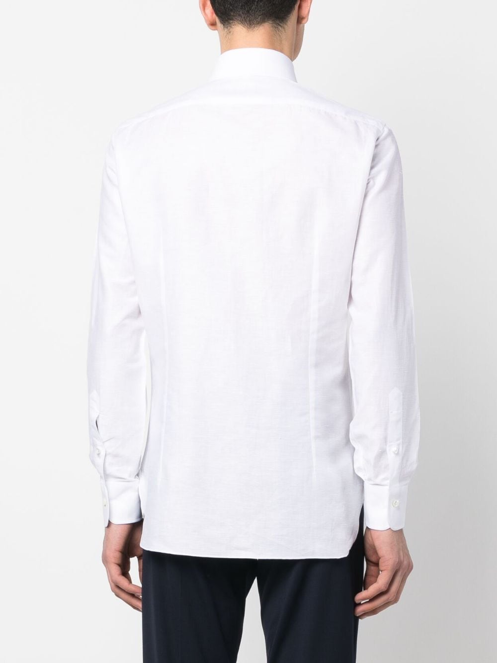 Shop Barba Slub-texture Buttoned Shirt In White