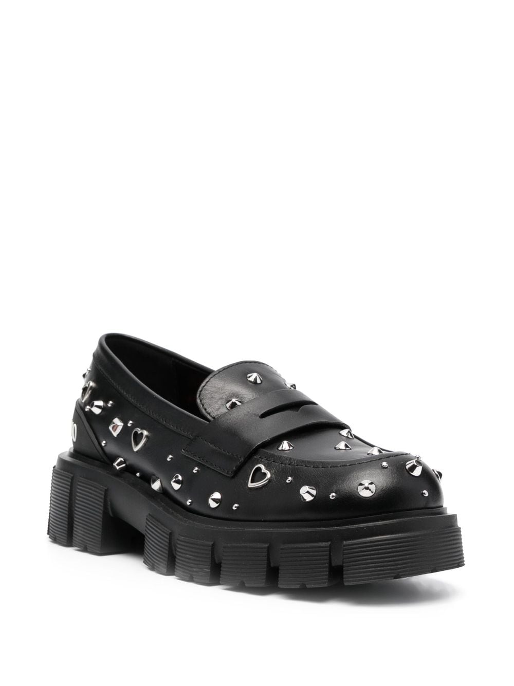 Love Moschino Rockstud loafers - Zwart