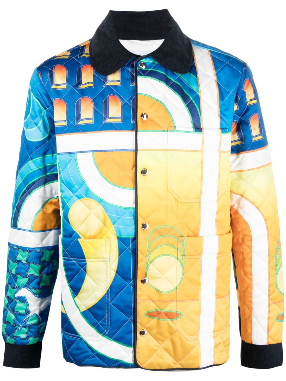 CASABLANCA GRAPHIC-PRINT QUILTED JACKET