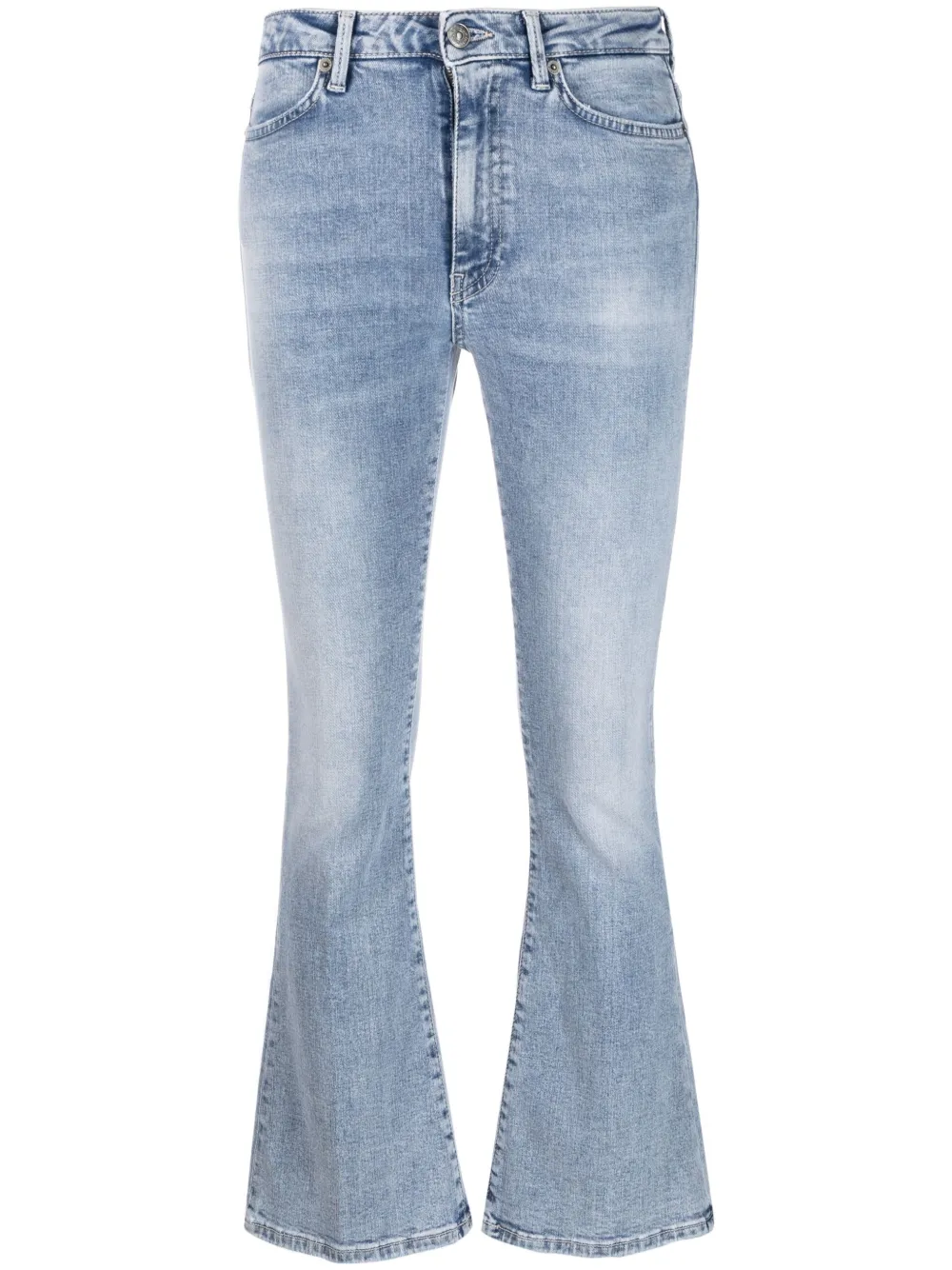 Dondup Cropped Bootcut Jeans In Blau