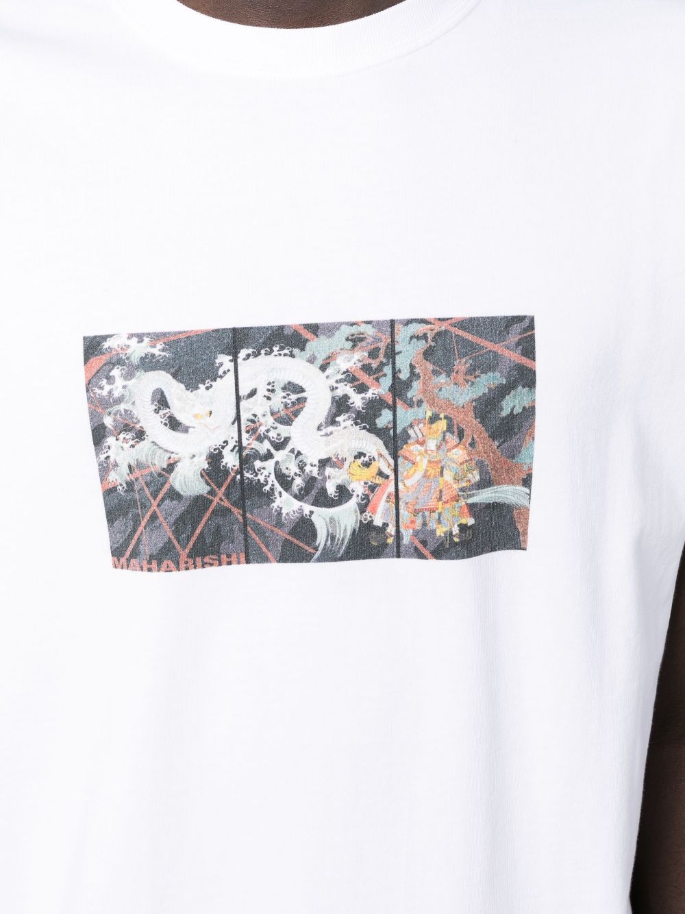 Shop Maharishi Graphic-print Organic Cotton T-shirt In Weiss
