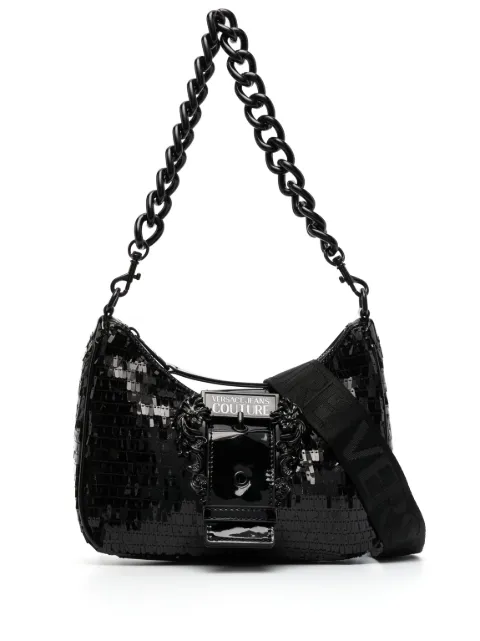 Versace Jeans Couture sequin logo-plaque shoulder bag