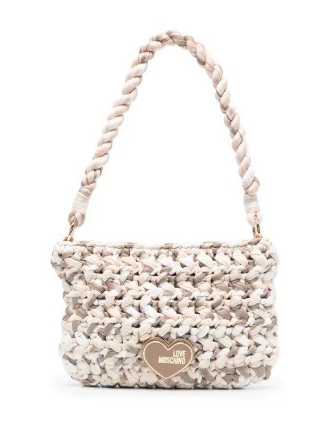 Love Moschino logo-plaque crochet shoulder bag