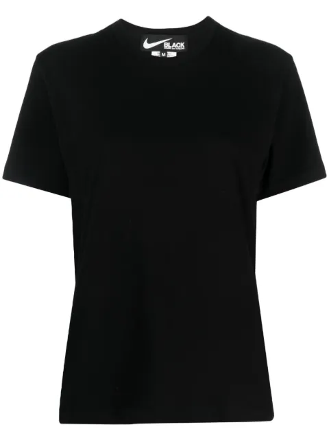 Black Comme Des Garçons x Nike slogan-print short-sleeve cotton T-shirt