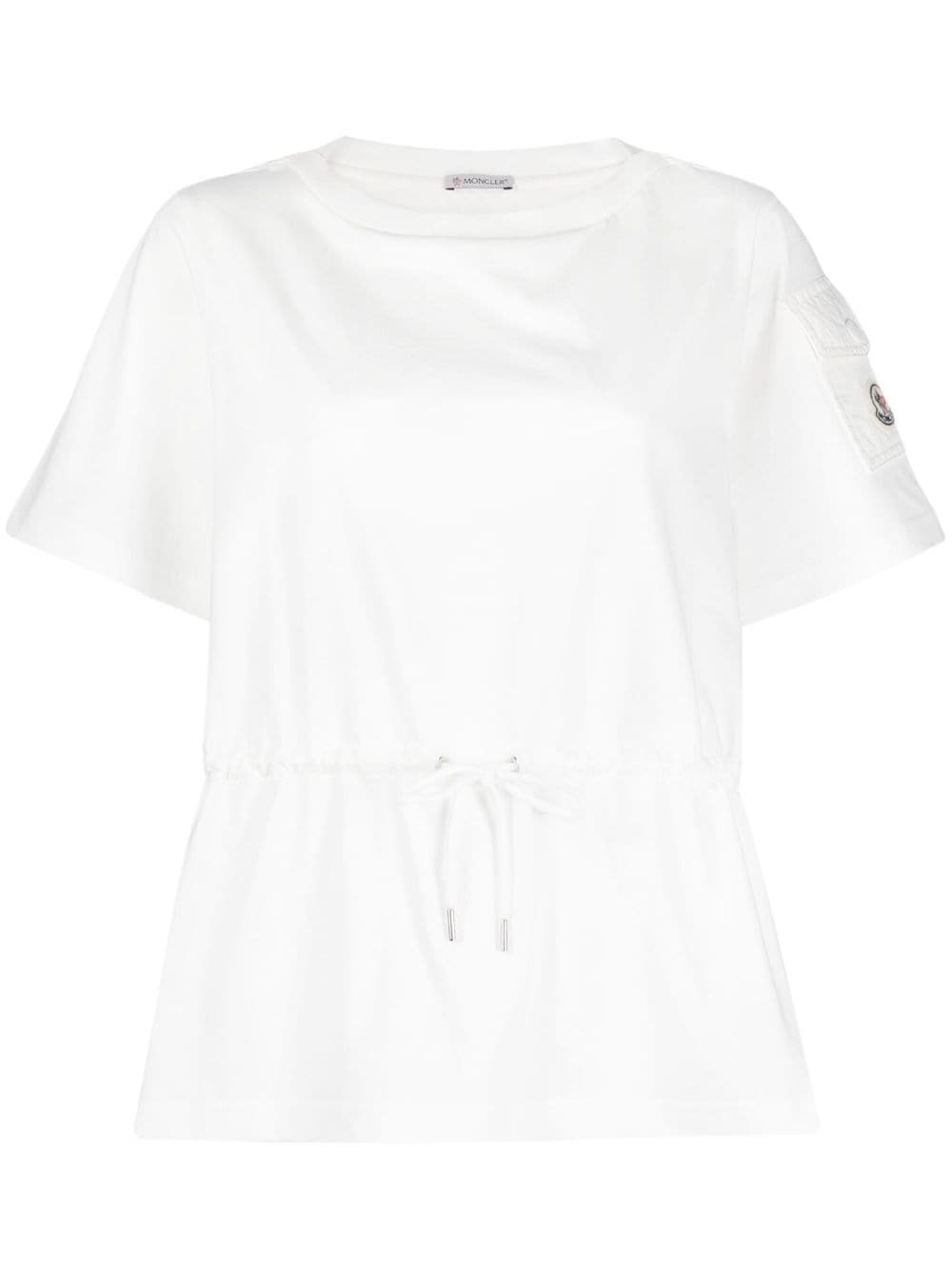 Moncler Total White Cotton Basic T-shirt