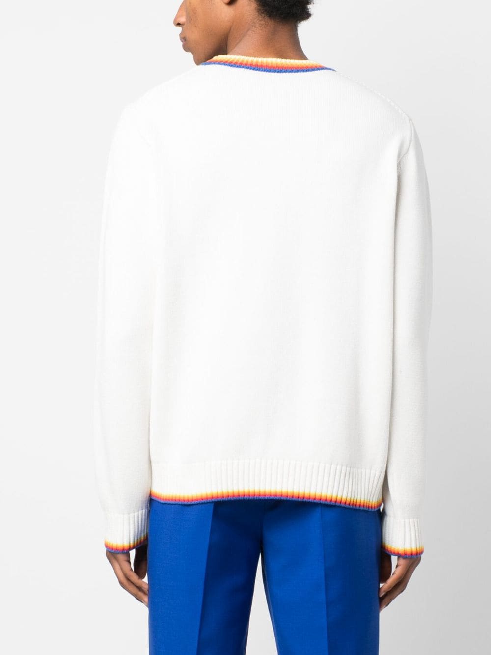 Casablanca Rainbow Monogram intarsia-knit cotton-blend Jumper - Farfetch