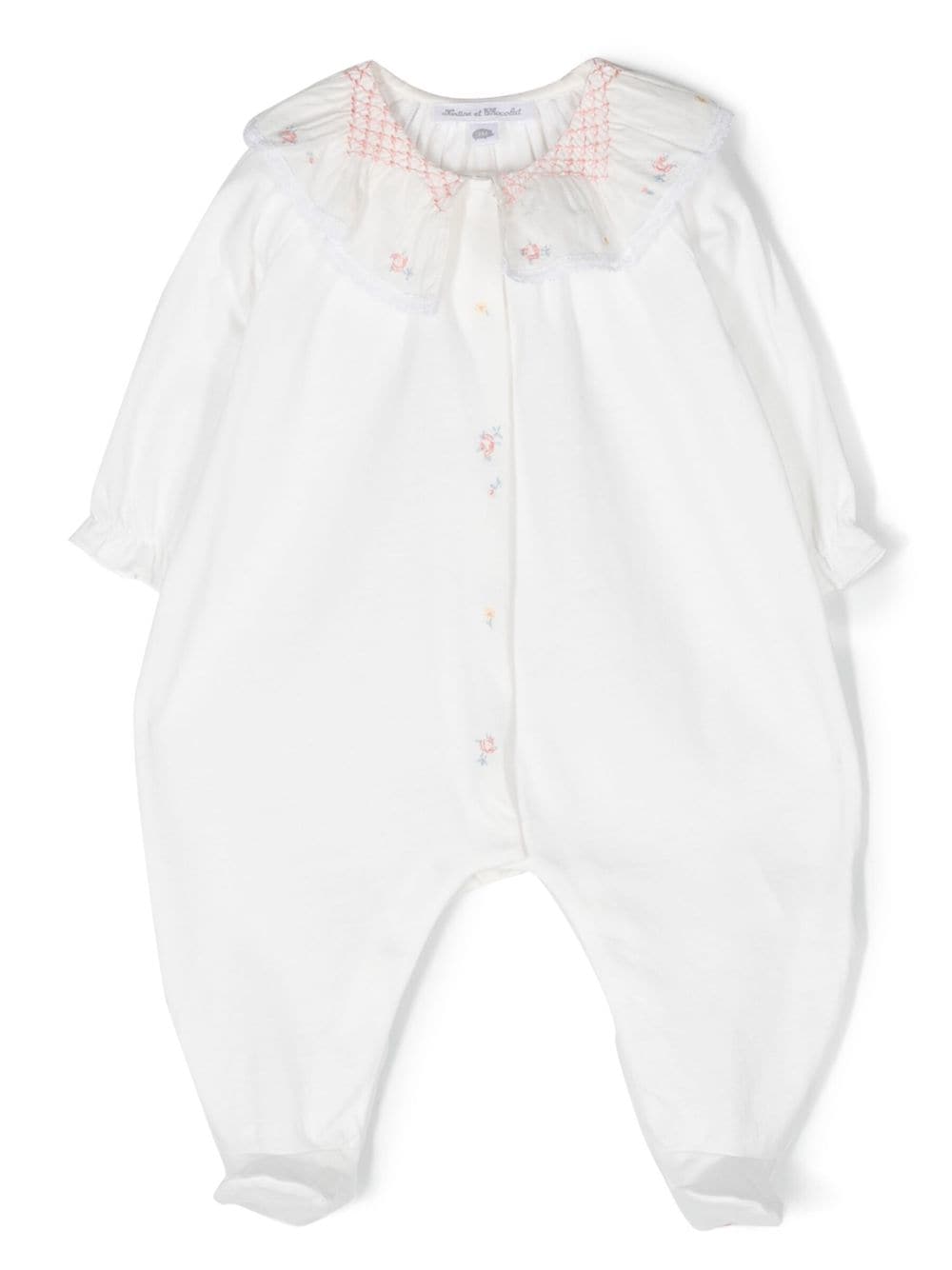 Tartine Et Chocolat Long-sleeve Baby Pajamas In White