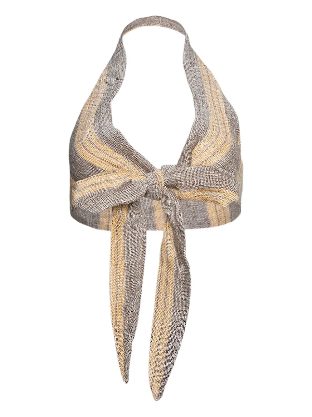 Lisa Marie Fernandez Gestreepte top met halternek Beige