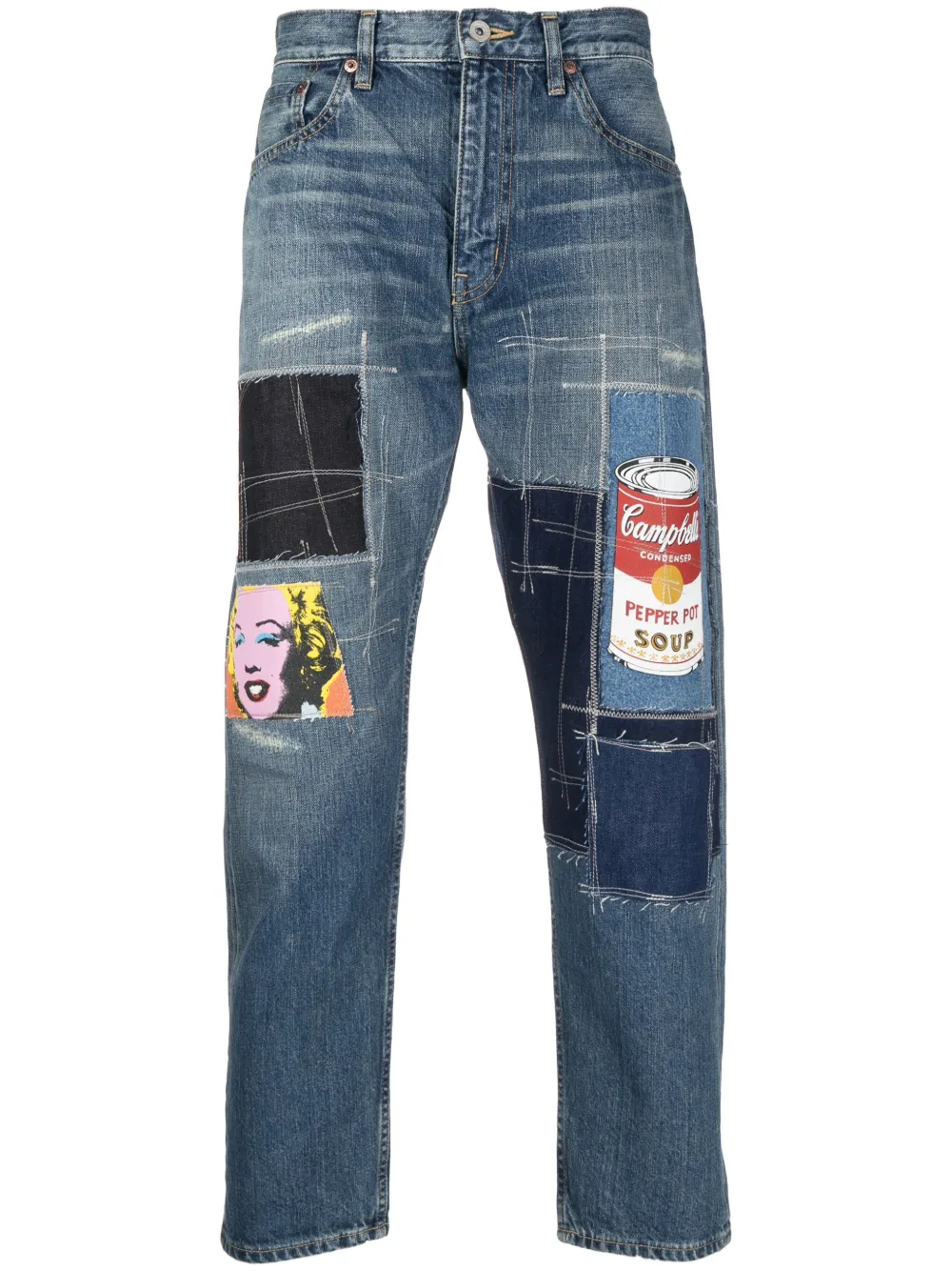 Junya Watanabe MAN patch-design cropped trousers