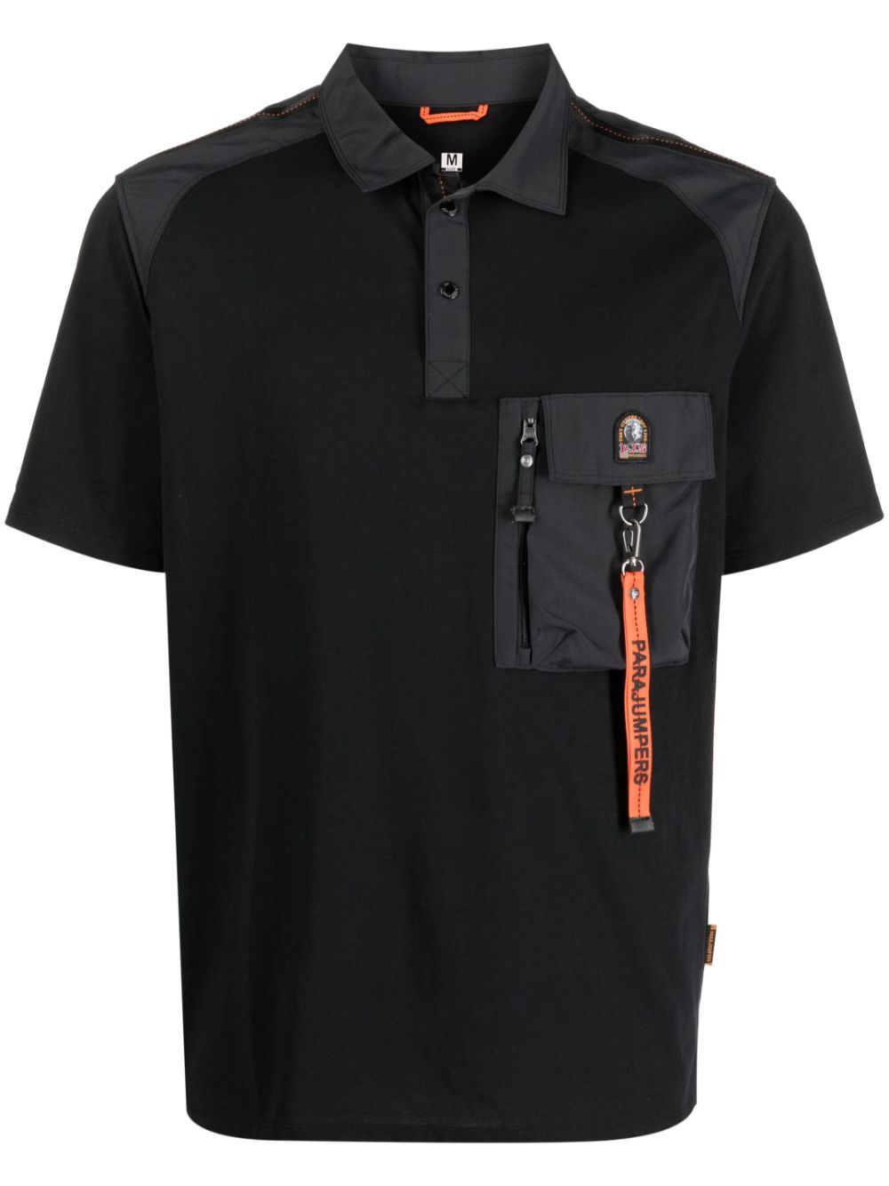 Parajumpers flap-pocket short-sleeve polo shirt - Black