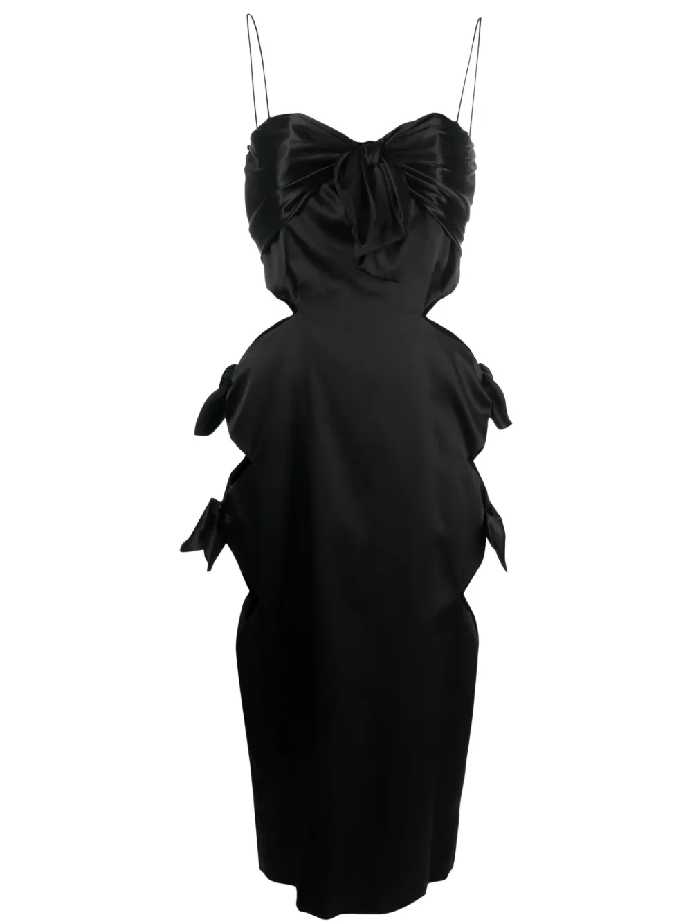 Alessandra Rich Cut-out Bow-embellished Midi Dress In Black