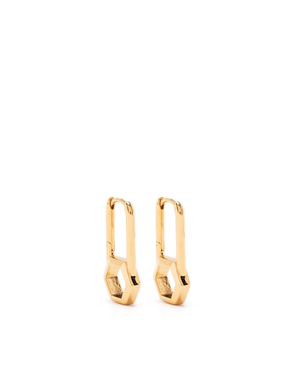 Rachel Jackson hexagonal-padlock hoop earrings - Gold