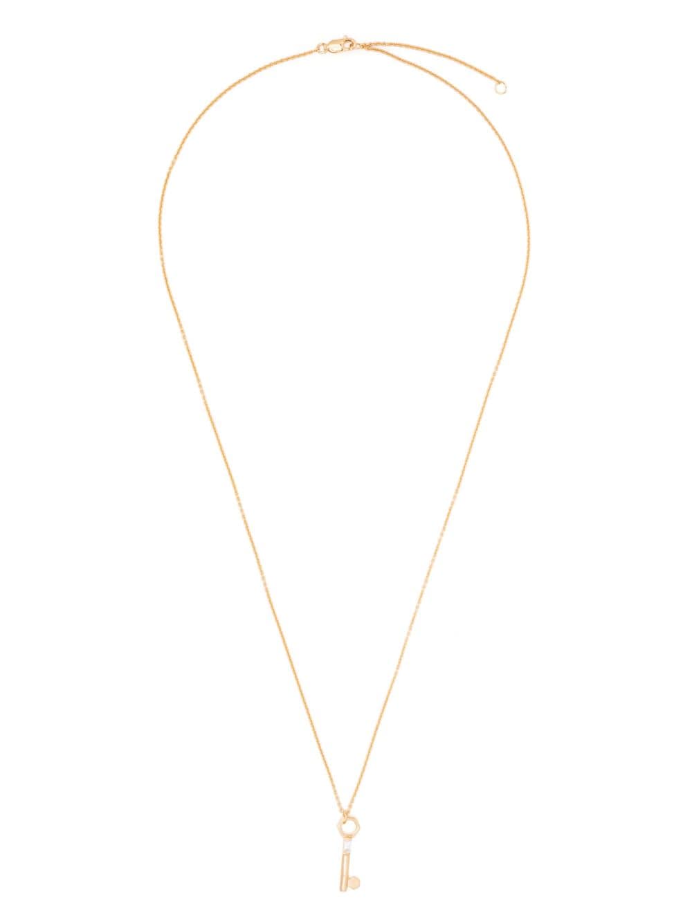 Shop Rachel Jackson Topaz Key-pendant Necklace In Gold
