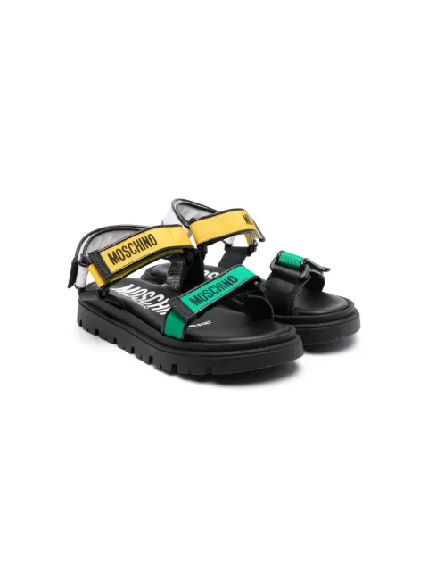 Moschino Kids logo-print touch-strap sandals