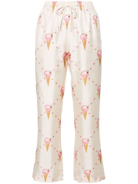 Gucci pantalones de seda con helados estampados