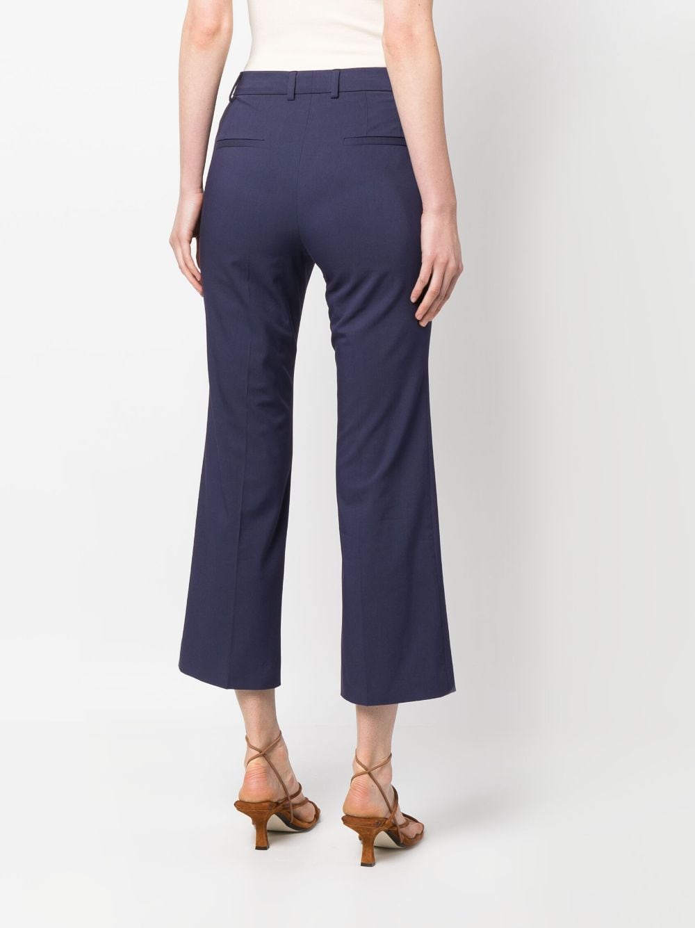 Shop Alberto Biani Flared Cropped Trousers In Blue