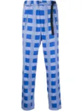 4SDESIGNS check-print trousers - Blue