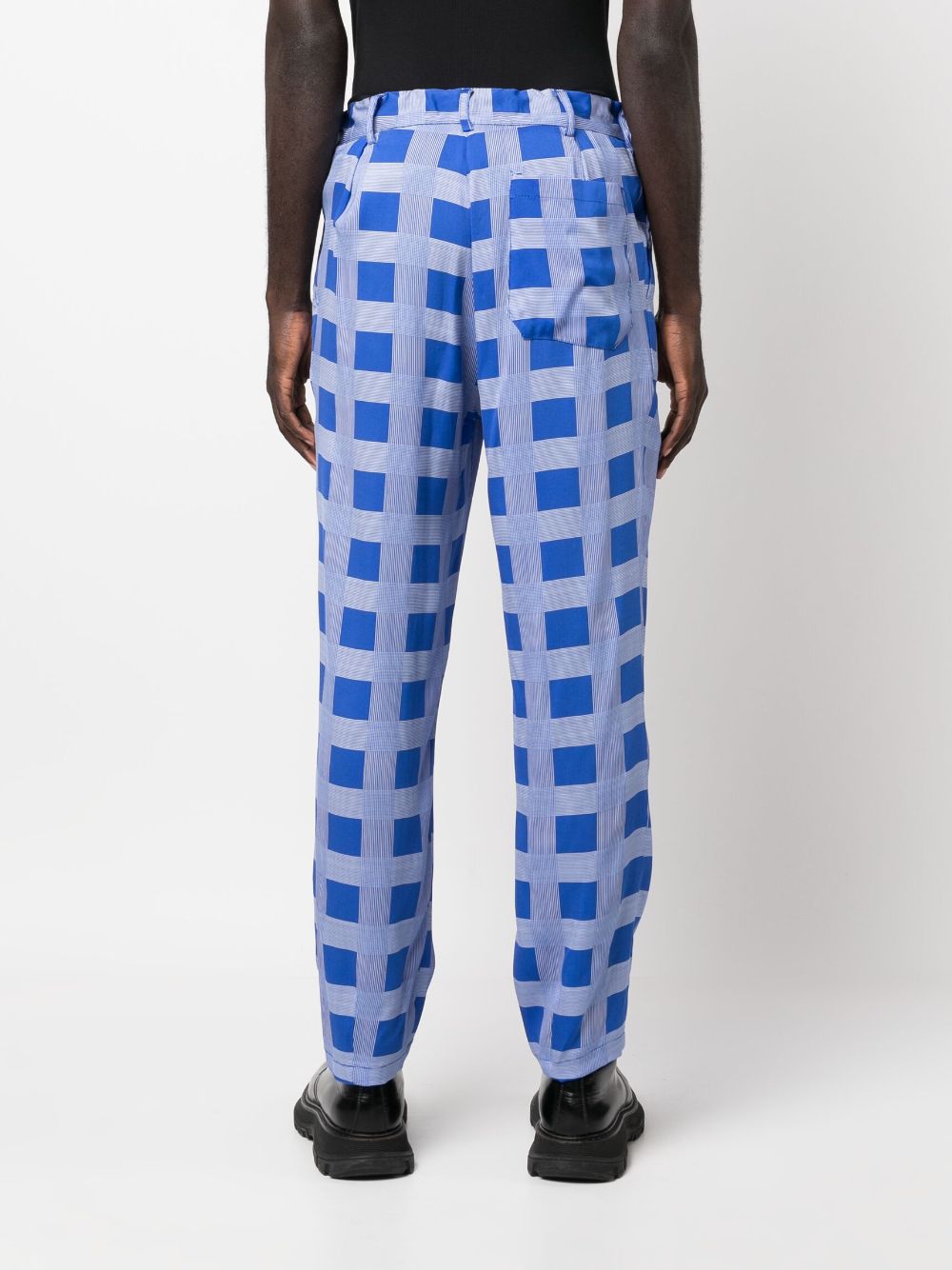 Shop 4sdesigns Check-print Trousers In Blue