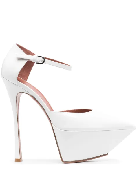 Amina Muaddi Angelica Plateau 150mm leather platform pumps